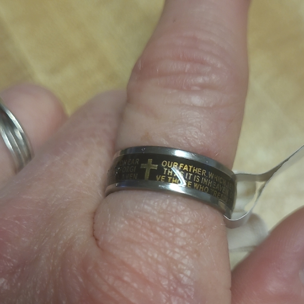 Silver and Gold Prayer Ring